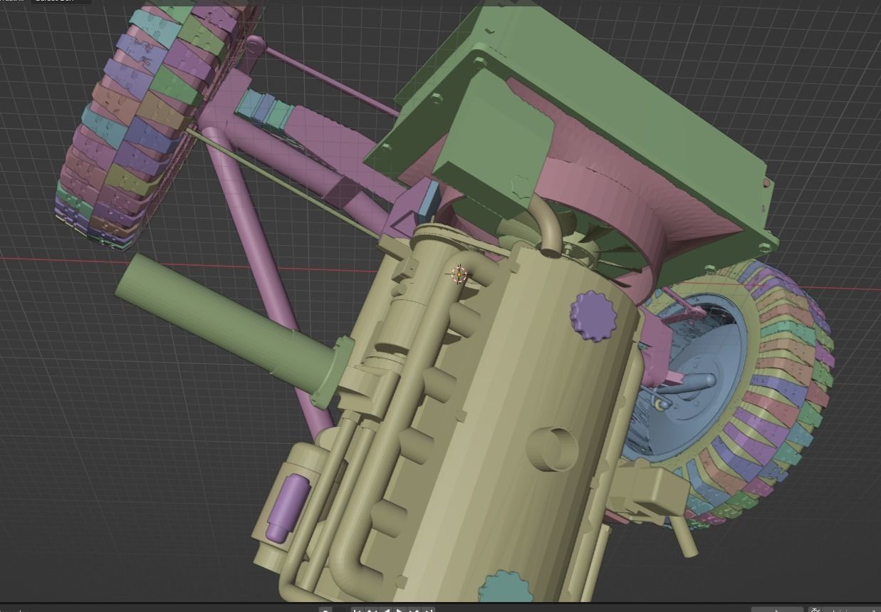 Filter motor and front axle Sdkfz250 3D model_6