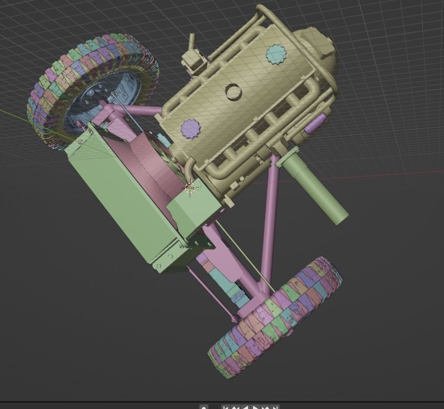 Filter motor and front axle Sdkfz250 3D model_1