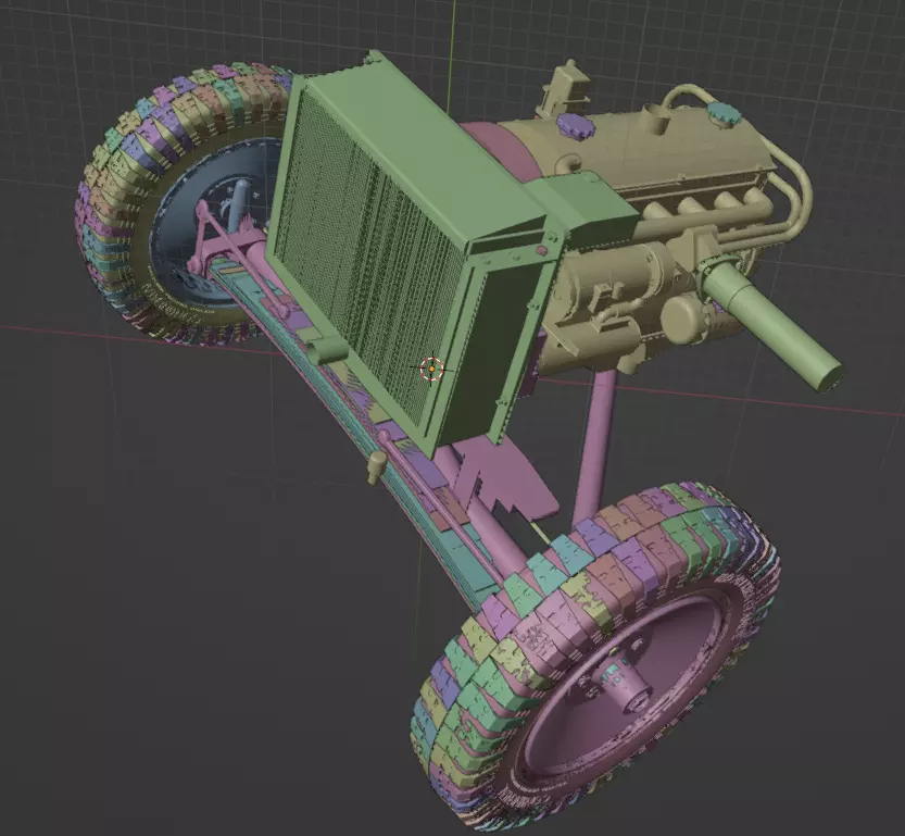 Filter motor and front axle Sdkfz250 3D model_0