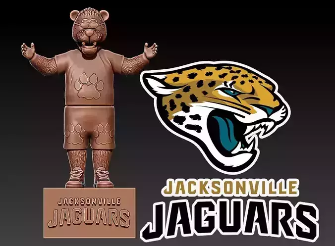 NFL - JACKSONVILLE JAGUARS FOOTBALL MASCOT STATUE DESTOP 3D print model
