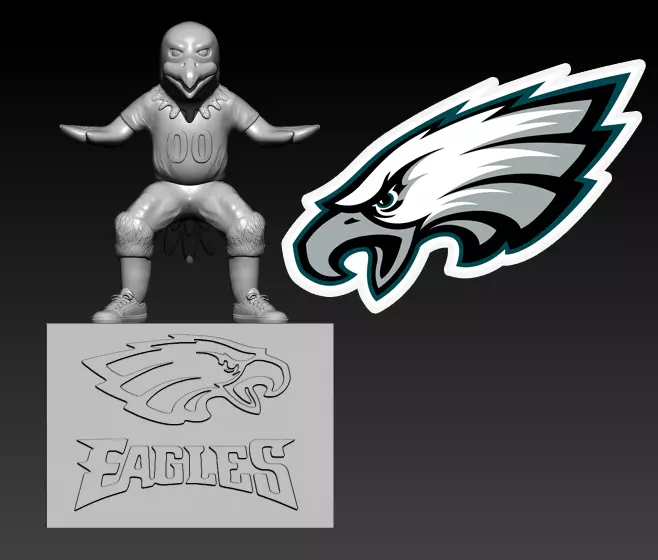 NFL - PHILADELPHIA EAGLES FOOTBALL MASCOT STATUE DESTOP 3D print model