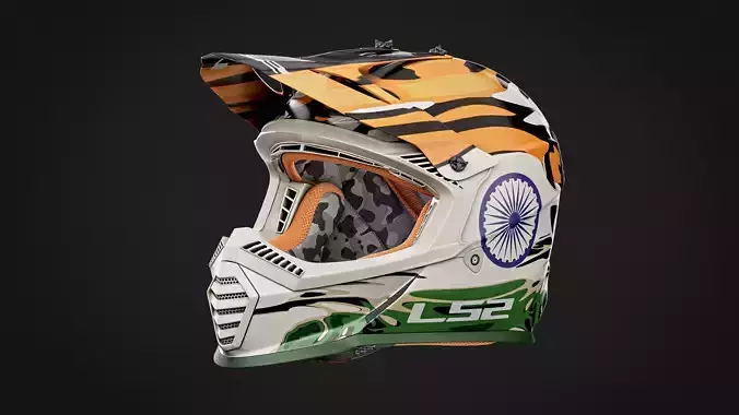 Motocross Helmet LS2 - Bharat India Version 3D model