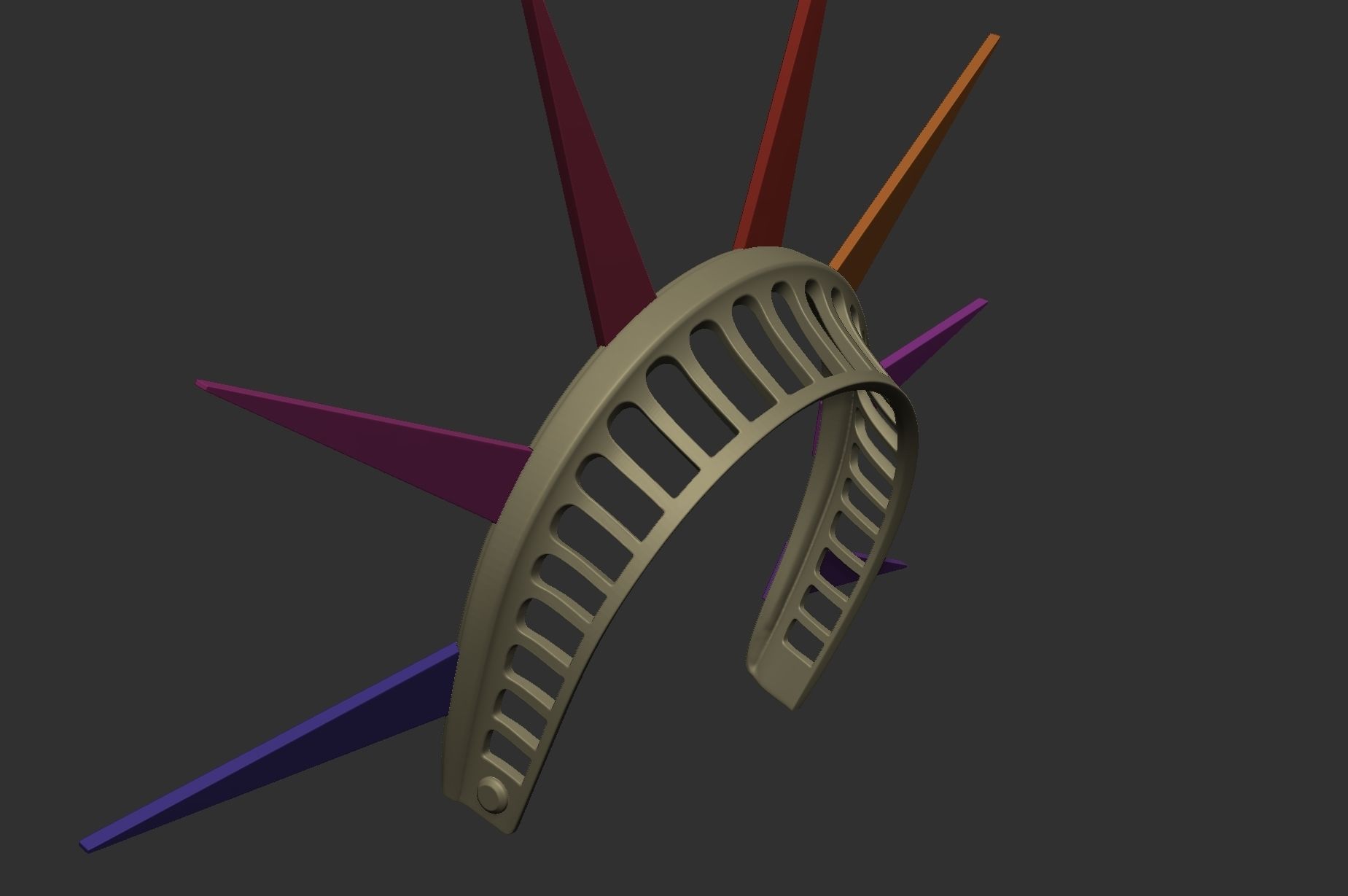 Crown - statue of liberty 3D print model_14