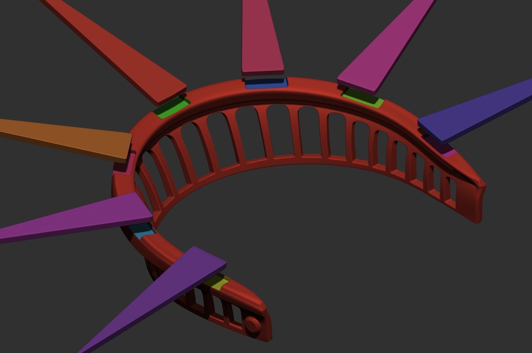 Crown - statue of liberty 3D print model_18