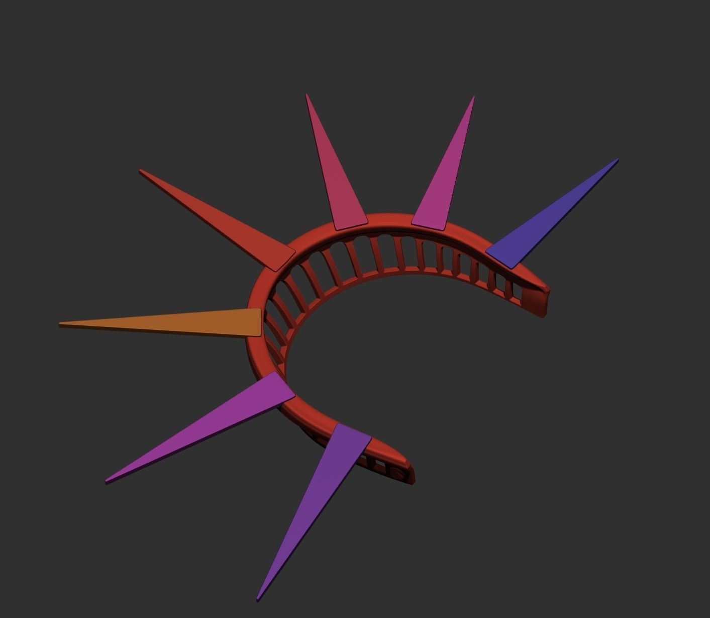 Crown - statue of liberty 3D print model_15