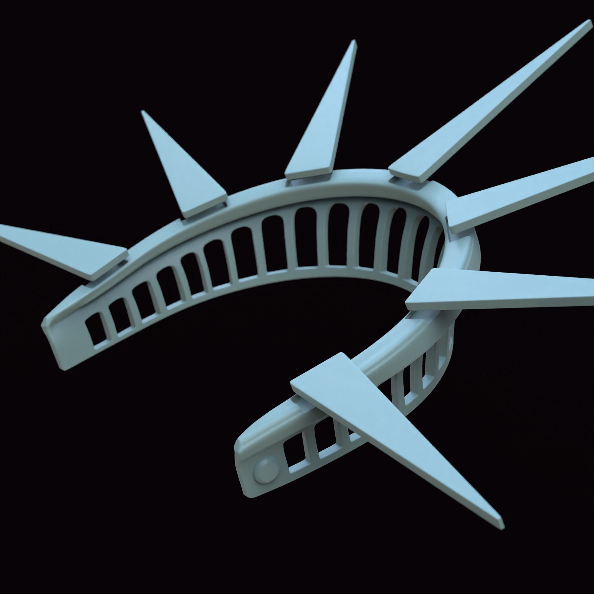 Crown - statue of liberty 3D print model_11