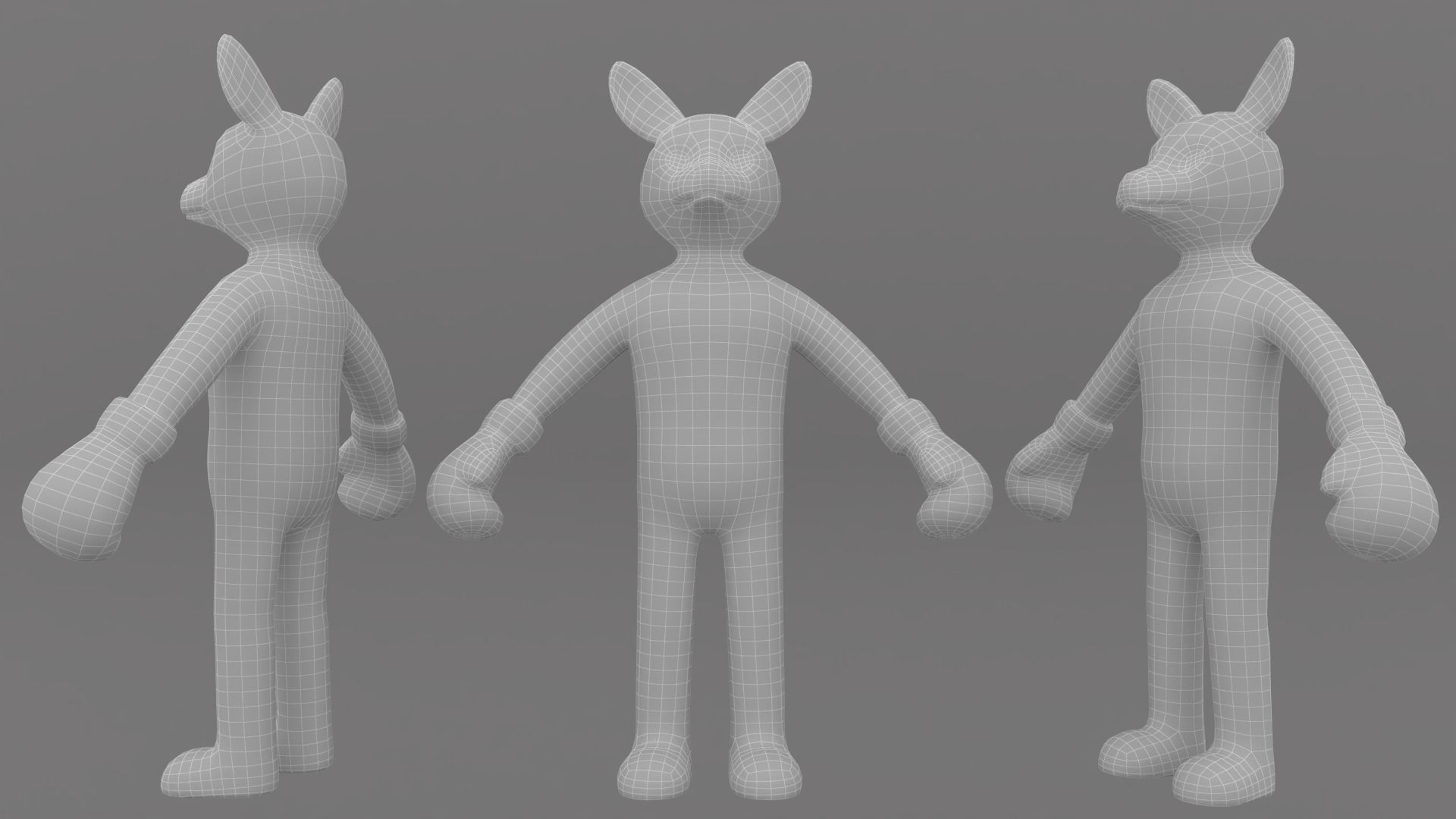 Boxing Kangaroo Animal Animated Low-poly 3D model_6