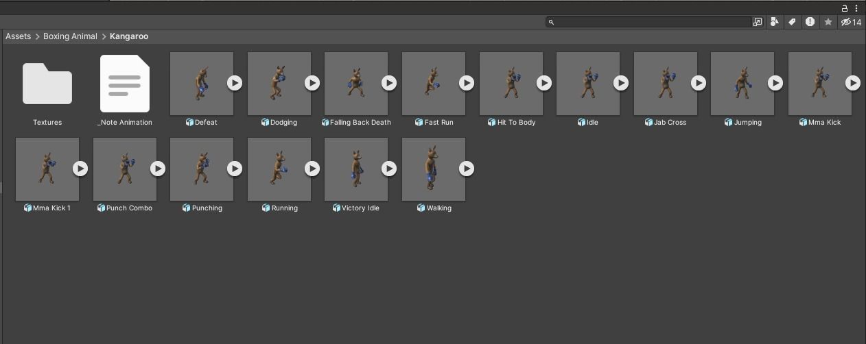 Boxing Kangaroo Animal Animated Low-poly 3D model_5