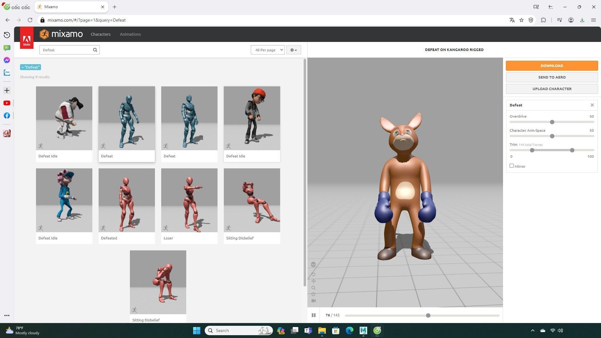 Boxing Kangaroo Animal Animated Low-poly 3D model_1