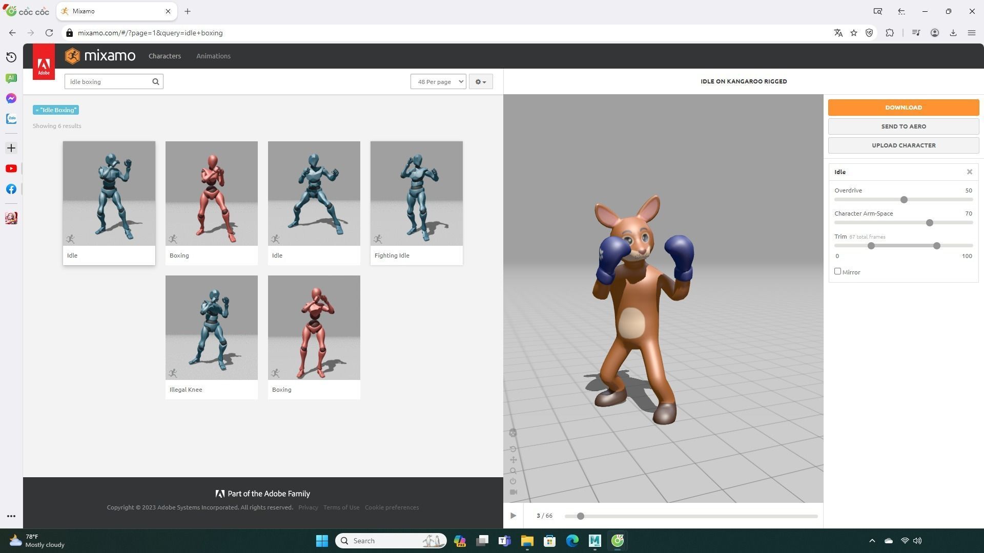 Boxing Kangaroo Animal Animated Low-poly 3D model_2