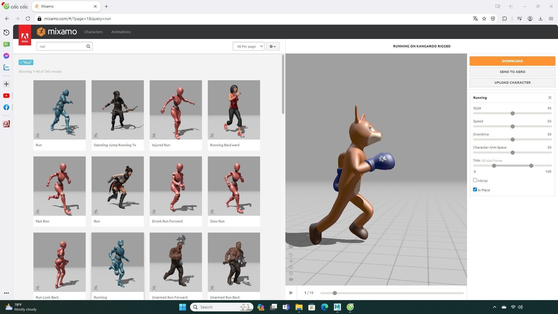 Boxing Kangaroo Animal Animated Low-poly 3D model_4
