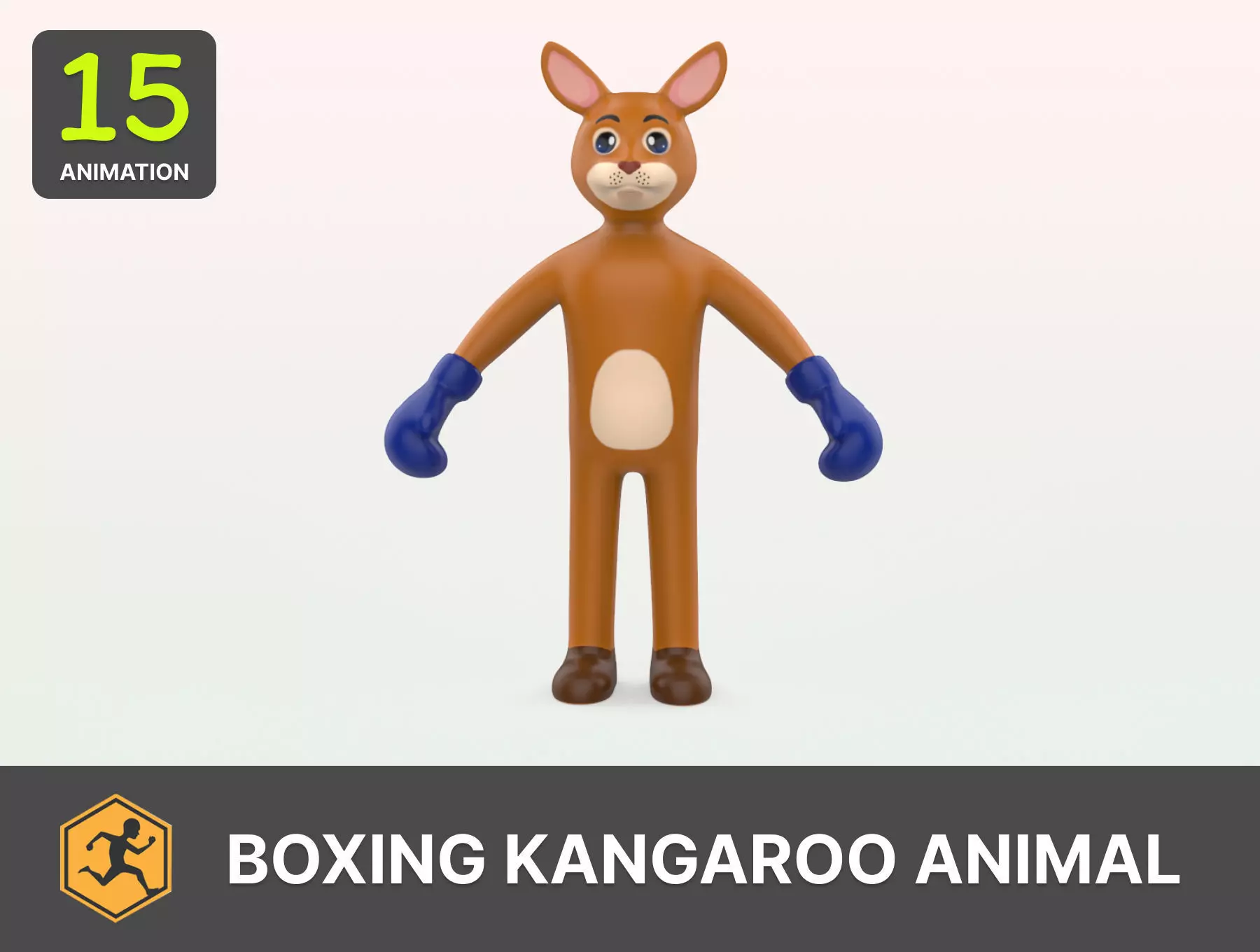 Boxing Kangaroo Animal Animated Low-poly 3D model_0