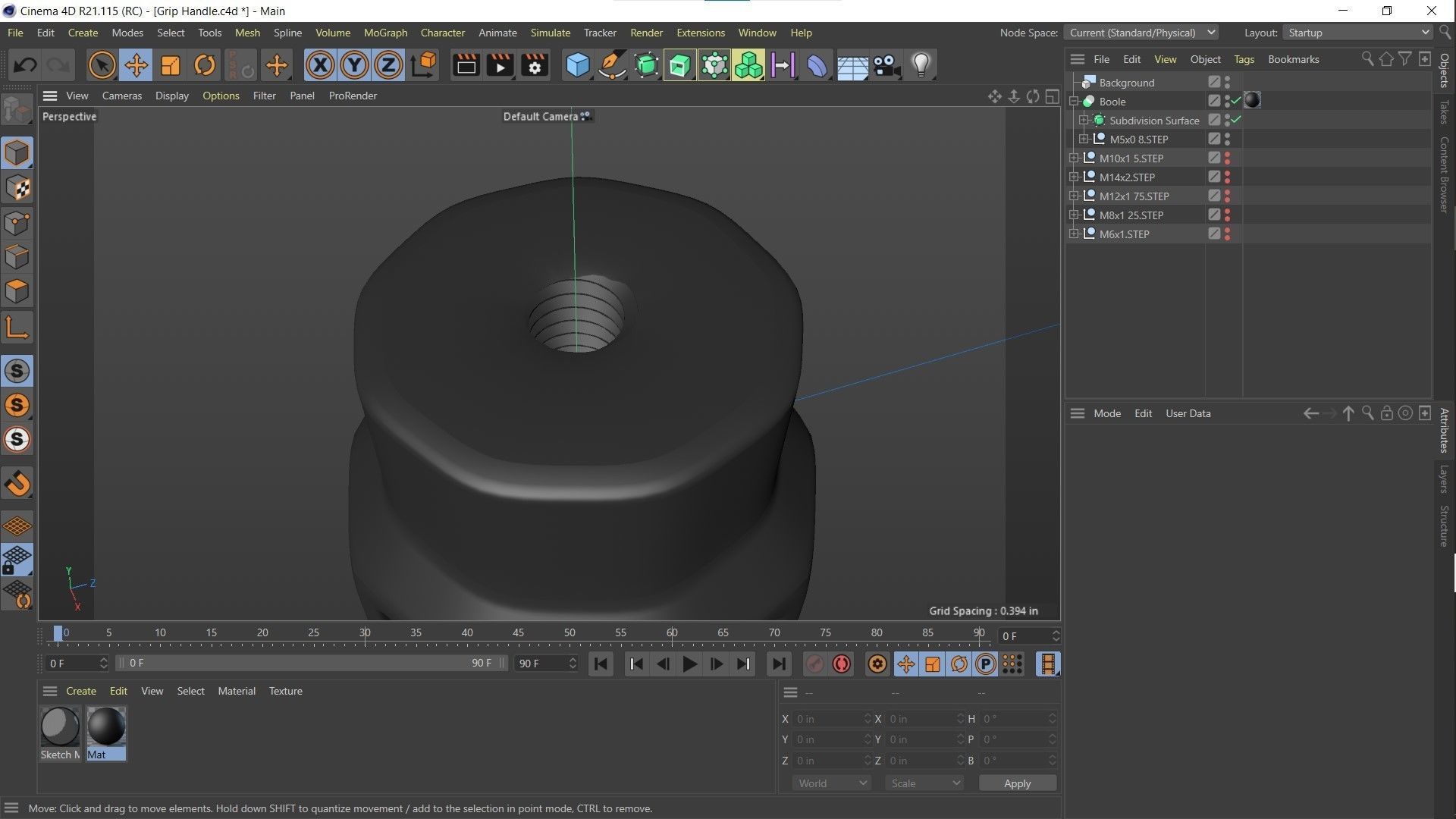 3D Printable PLA Grid-Hatched-Grip Tool Handle  3D print model_6