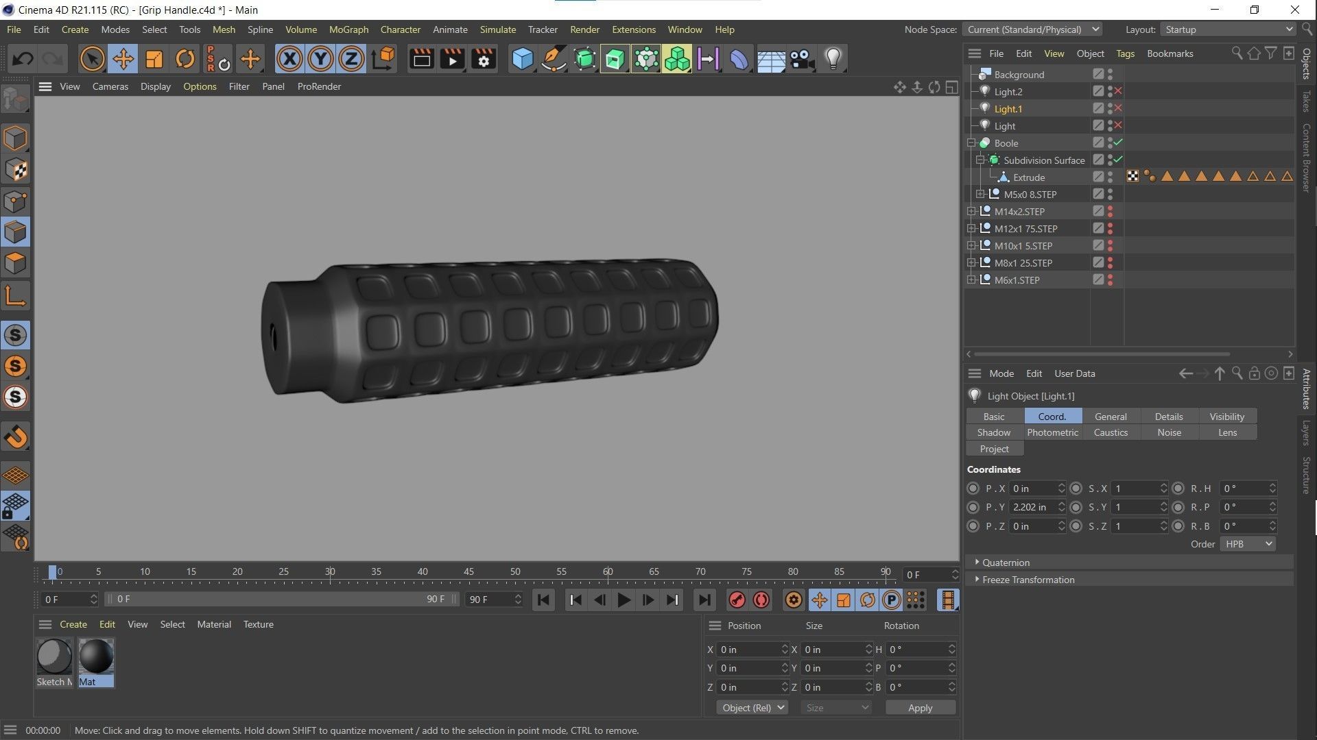 3D Printable PLA Grid-Hatched-Grip Tool Handle  3D print model_3