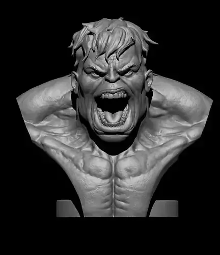 3D Printable Hulk Bust