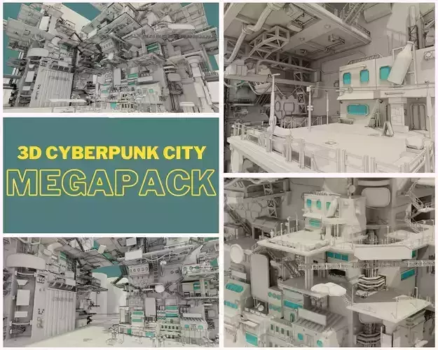 SCIFI Cyberpunk CIty Low-poly 3D model