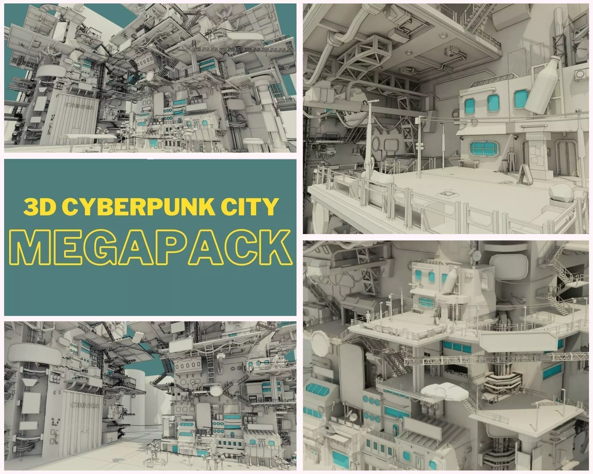 SCIFI Cyberpunk CIty Low-poly 3D model_0