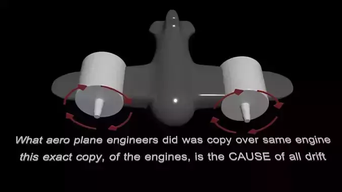 Twin Mirrored Engine Pairs - Eliminate Cause Drift - Concept 3D model