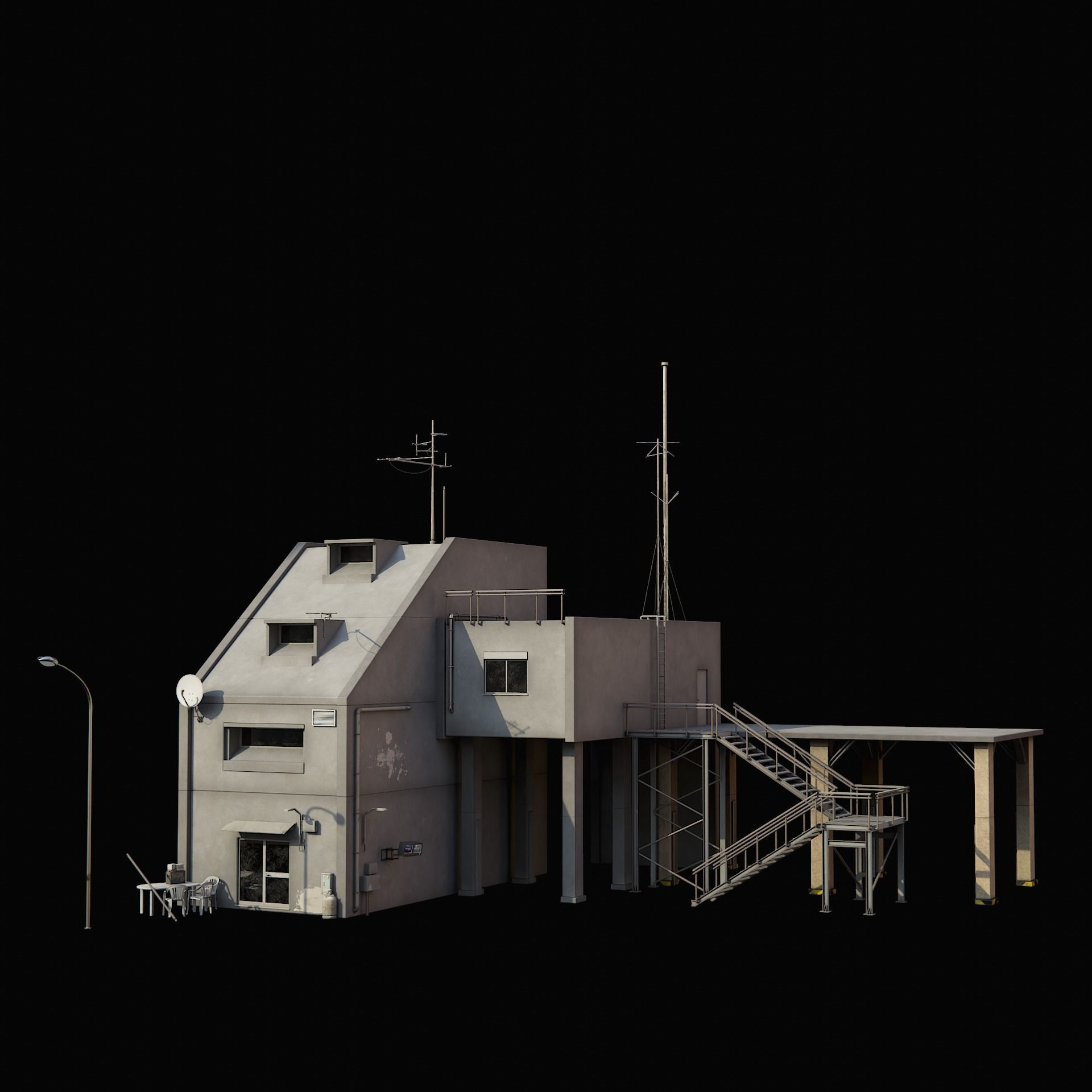 SCIFI Cyberpunk Buildings Pack Low-poly 3D model_5