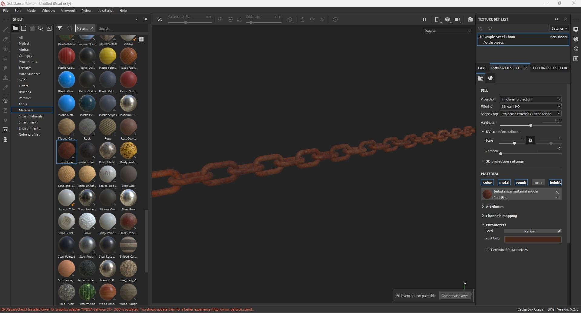 Simple Steel Chain Low-poly 3D model_6