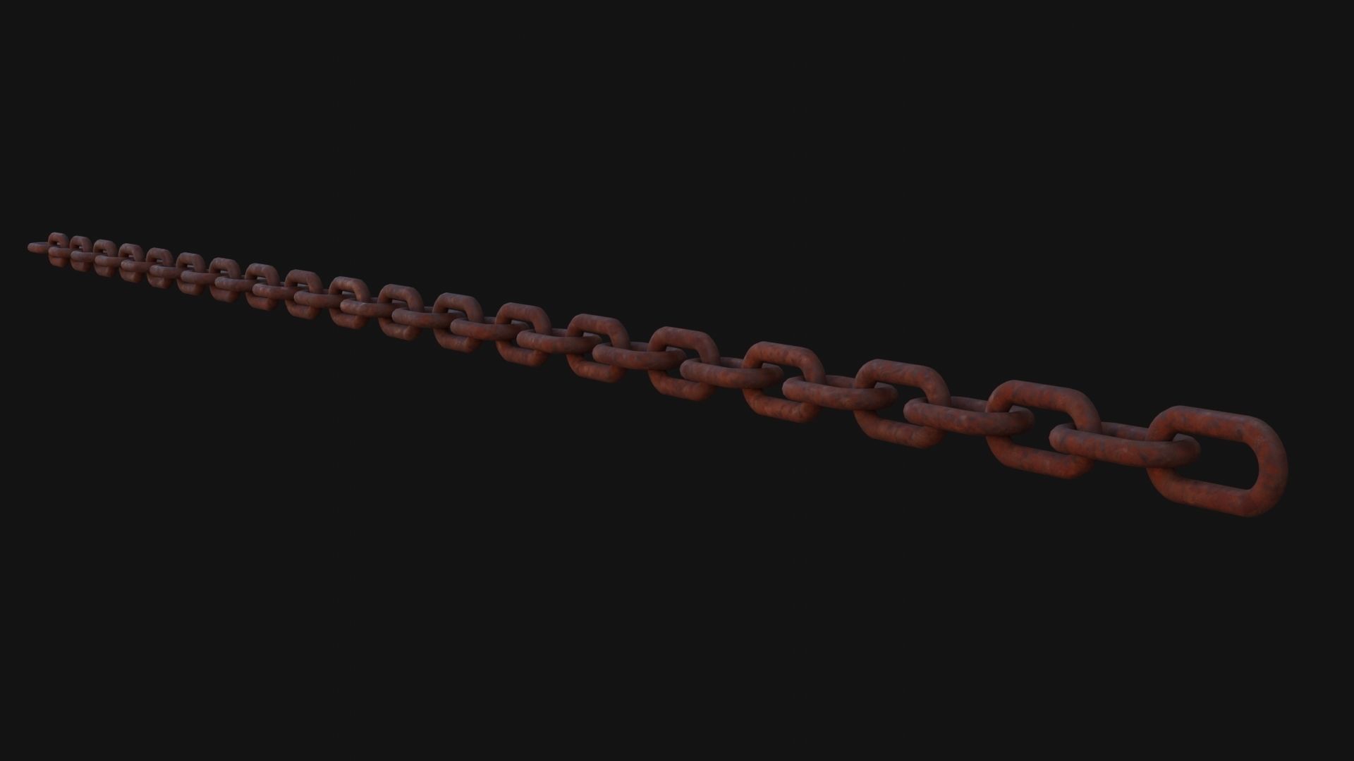 Simple Steel Chain Low-poly 3D model_5