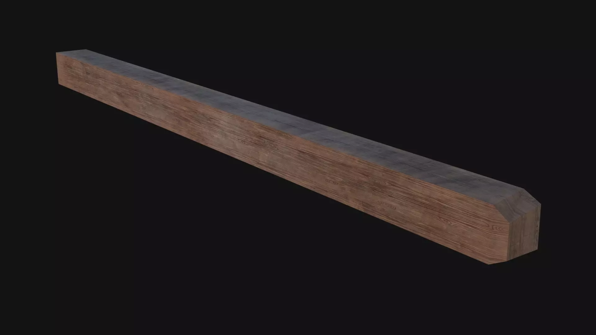 Wooden Beam Low-poly 3D model_0