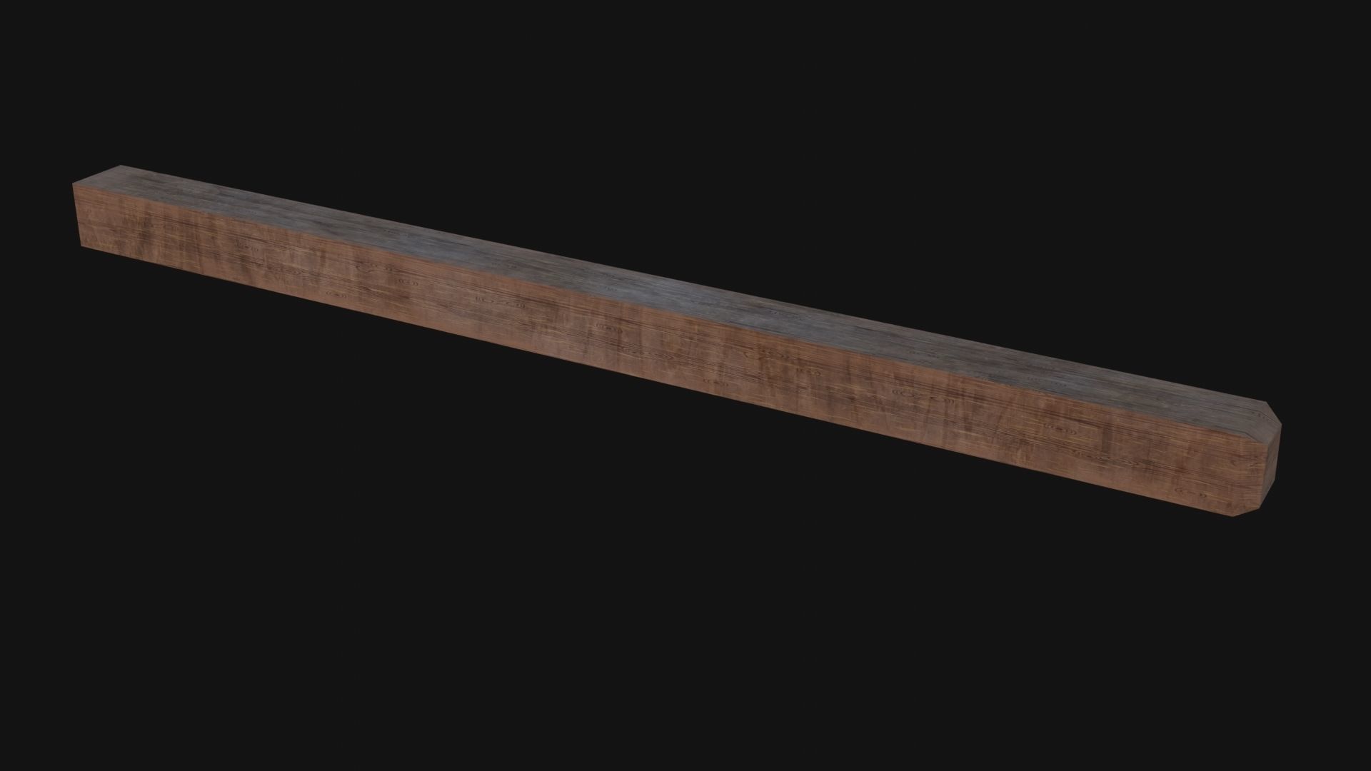 Wooden Beam Low-poly 3D model_2