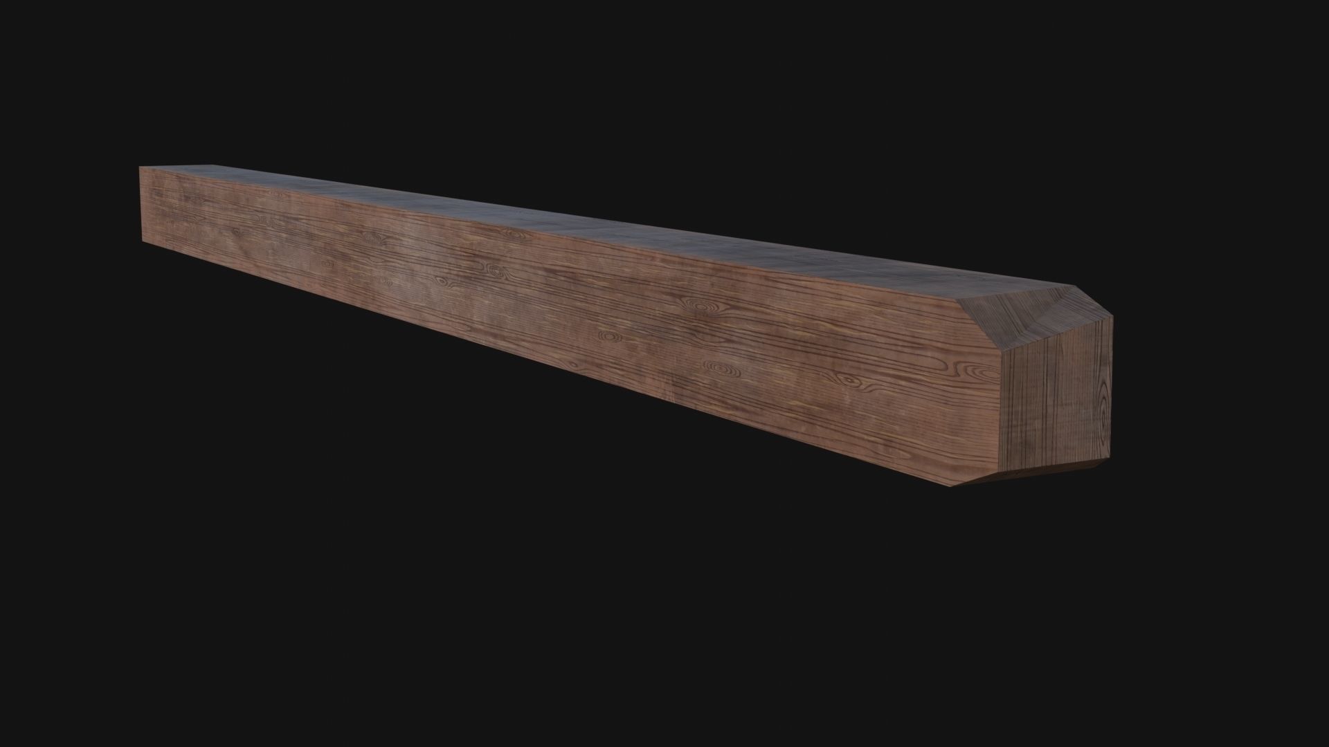 Wooden Beam Low-poly 3D model_1