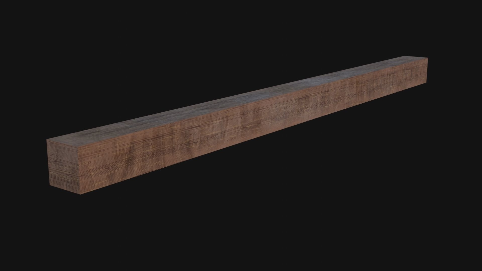 Wooden Beam Low-poly 3D model_3