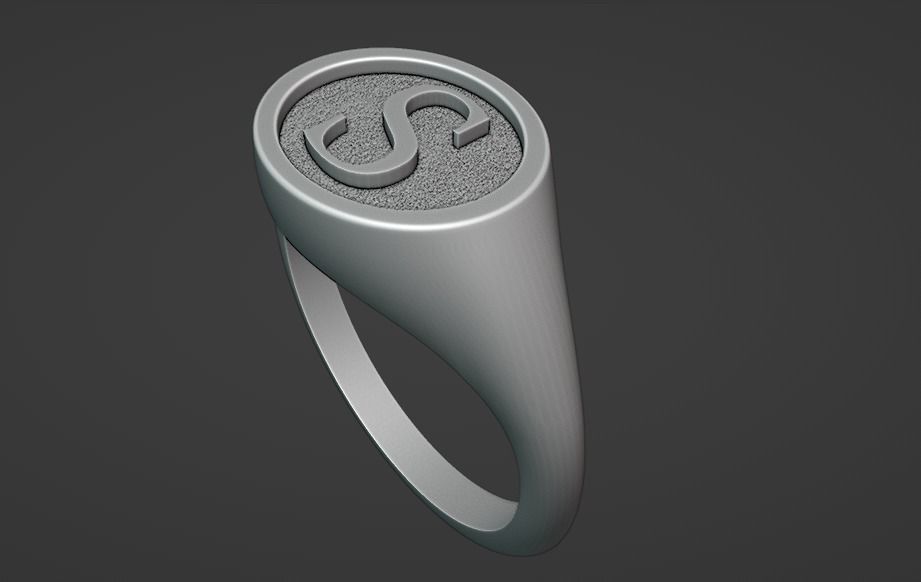 ladies S signet pinky size 7 3D print model_3