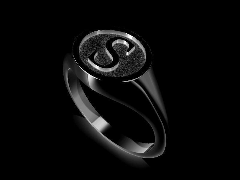 ladies S signet pinky size 7 3D print model_1