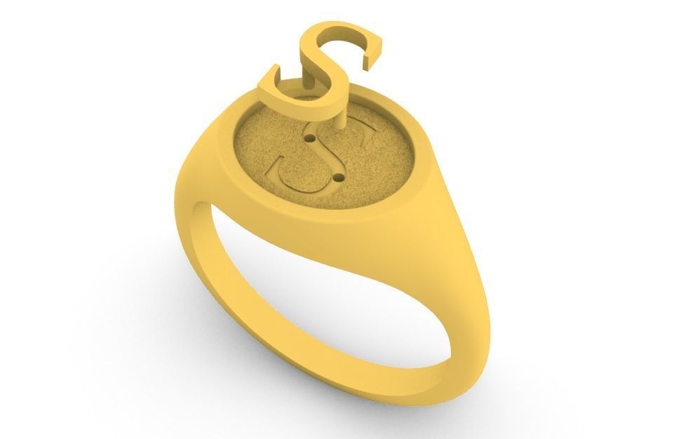 ladies S signet pinky size 7 3D print model_2