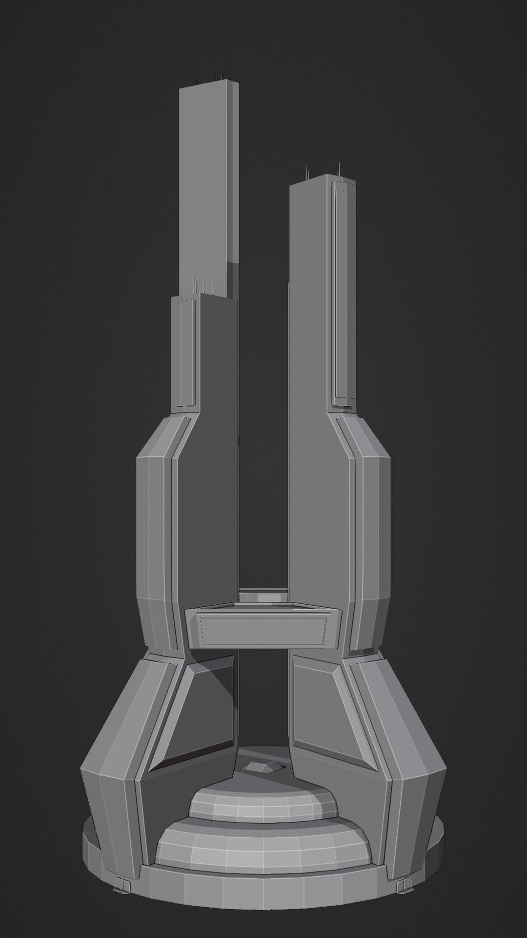 SciFi Cyberpunk Building 10 Low-poly 3D model_12