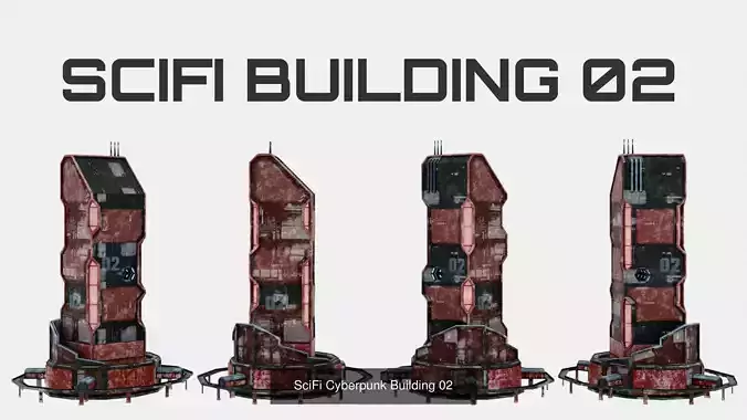 SciFi Buildings Assetpack - 10 buildings 3D Model Collection