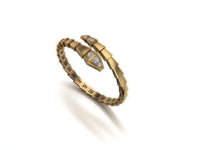 Serpenti Bvlgari diamond snake bracelet  3D print model_1