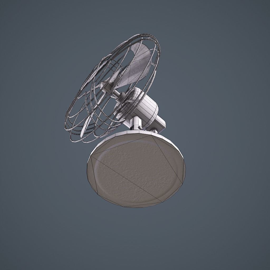 Old Vintage Fan Animated Low-poly 3D model_24