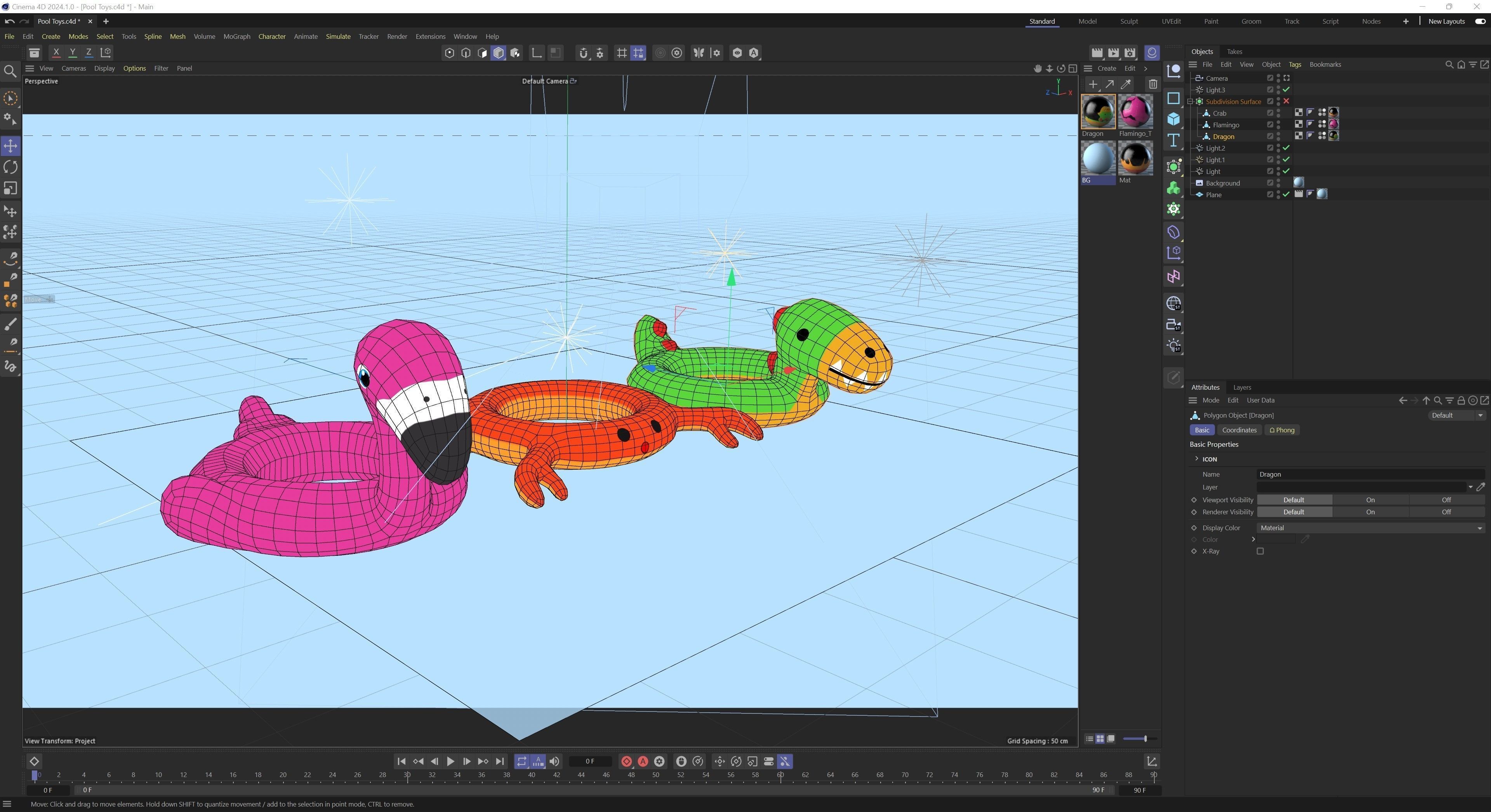 Pool Toys Low-poly 3D model_22