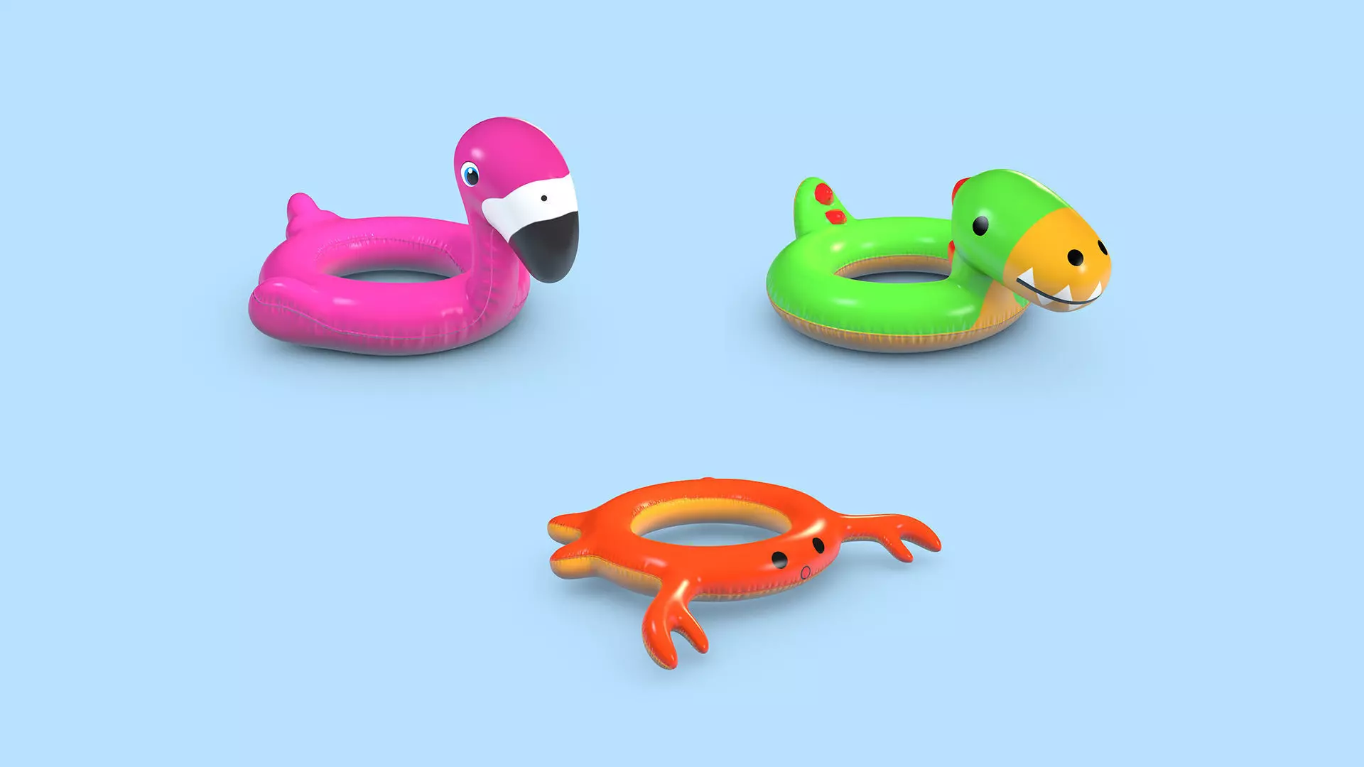 Pool Toys Low-poly 3D model_0
