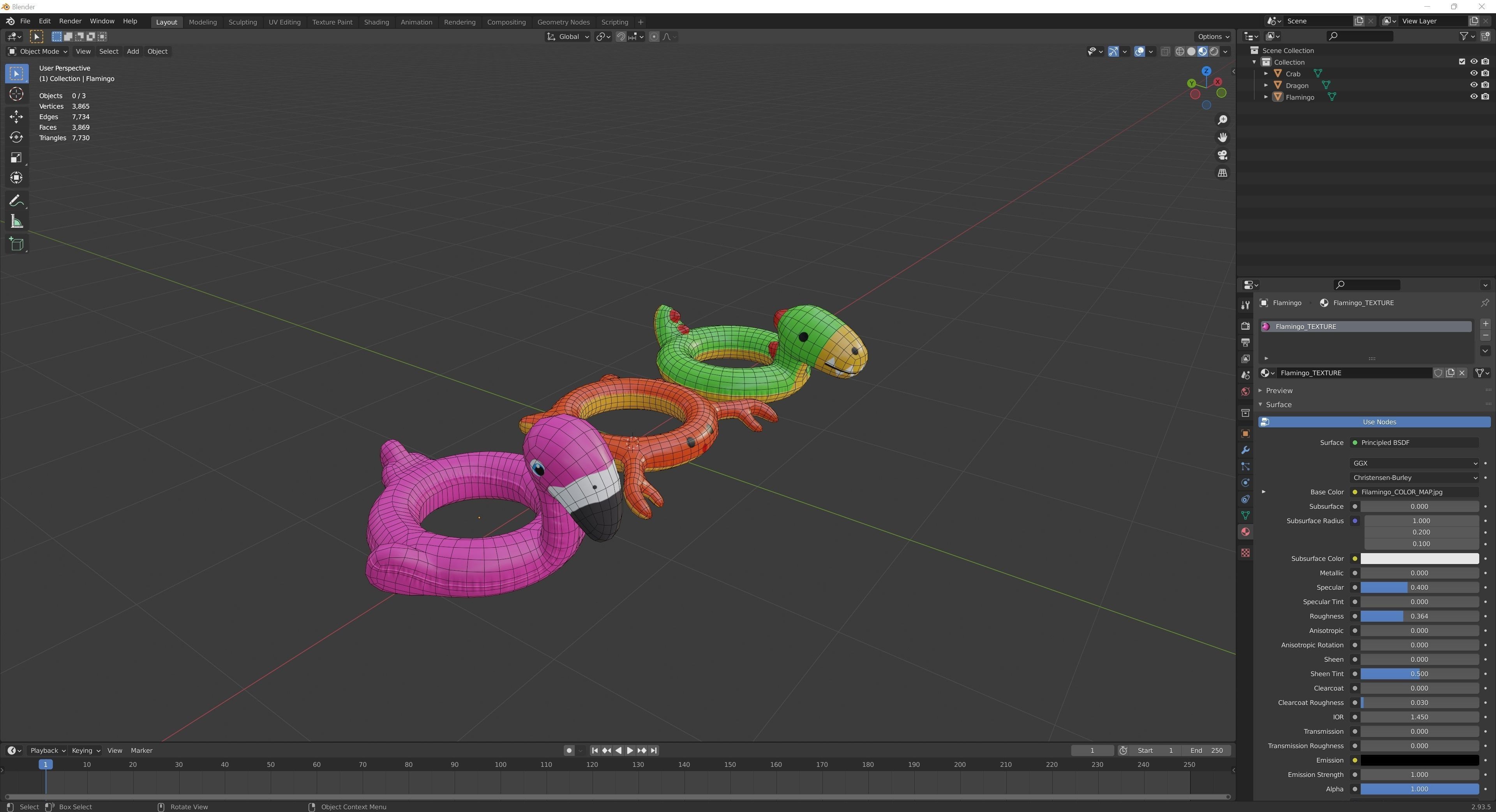 Pool Toys Low-poly 3D model_23