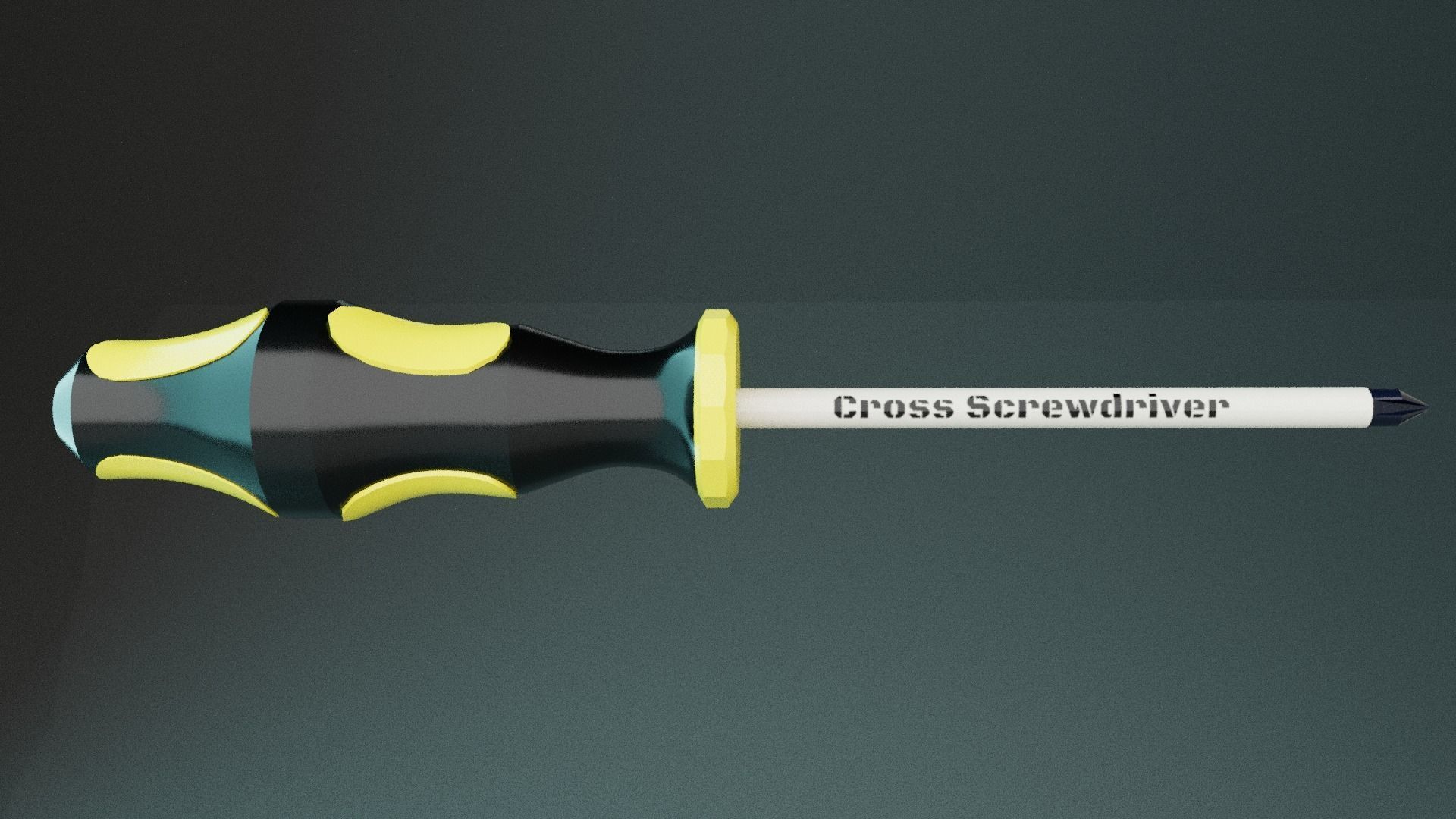Cross Screwdriver Low-poly 3D model_4