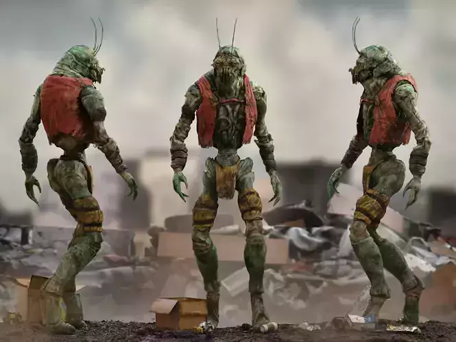 Alien Prawn from District 9  Low-poly 3D model