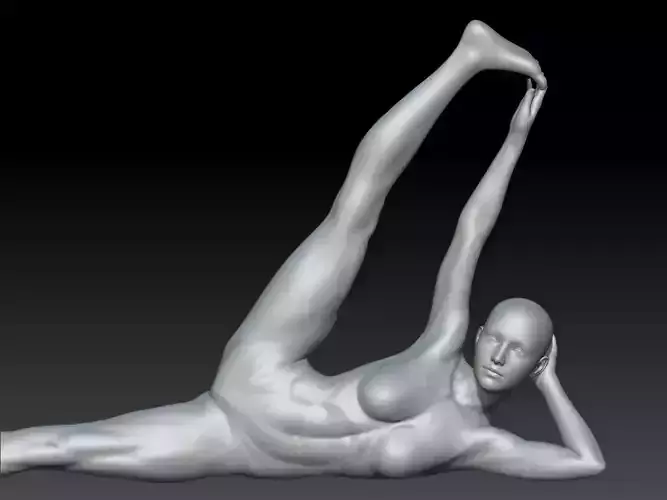 Yoga laying arm leg stretch 3D print model