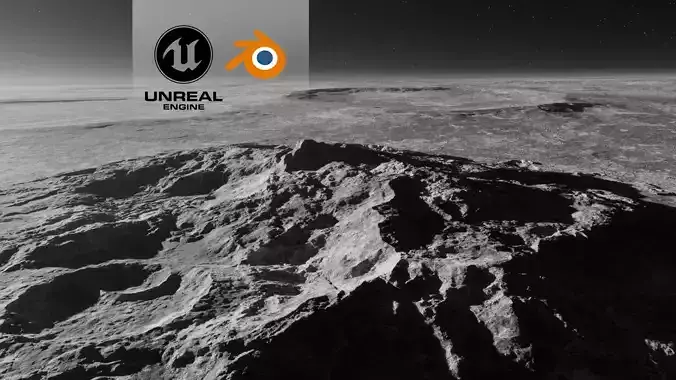 Moon Mountain 2 with 8K Textures 3D model