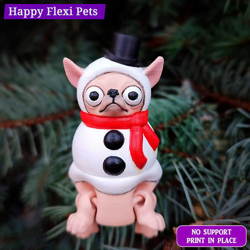 Chihuahua the Snowman - Christmas Collection  Free 3D print model