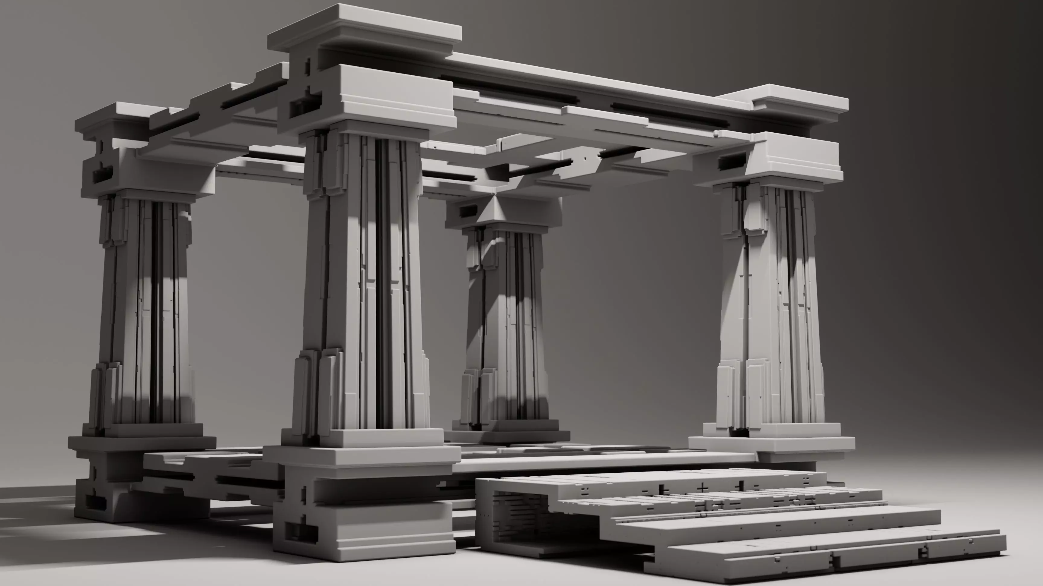 Modern Portico 3D model_0