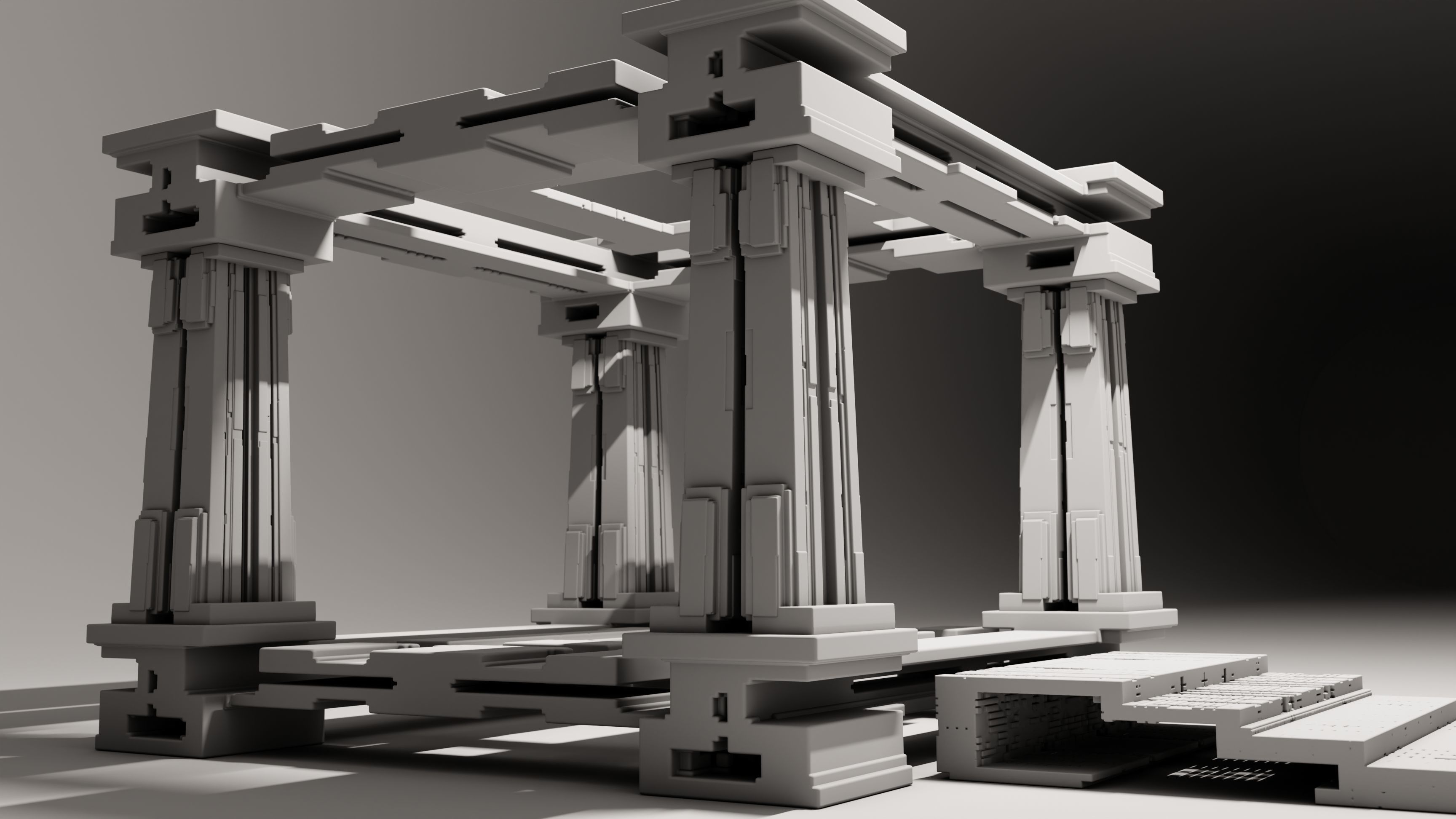 Modern Portico 3D model_2