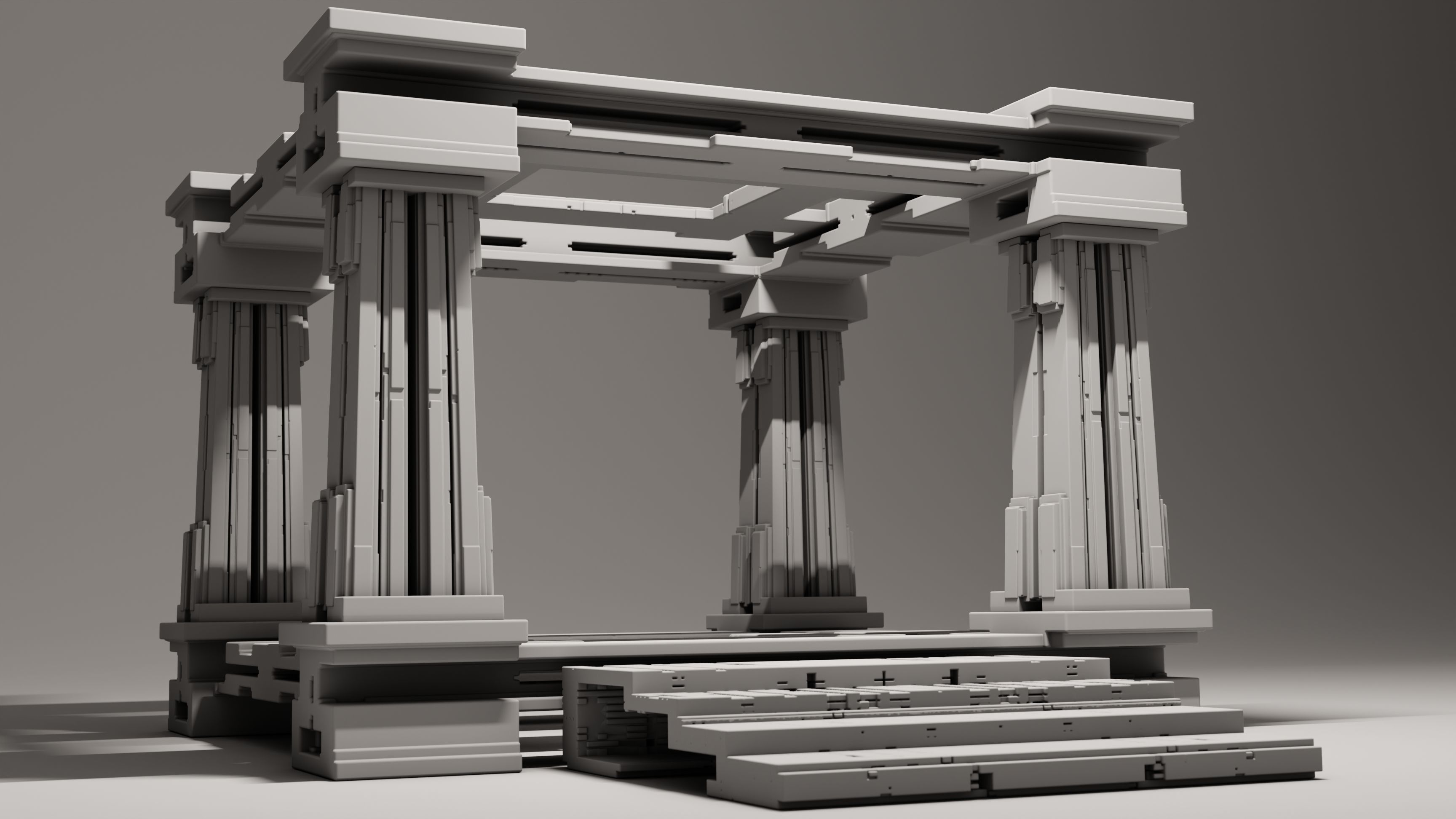 Modern Portico 3D model_1