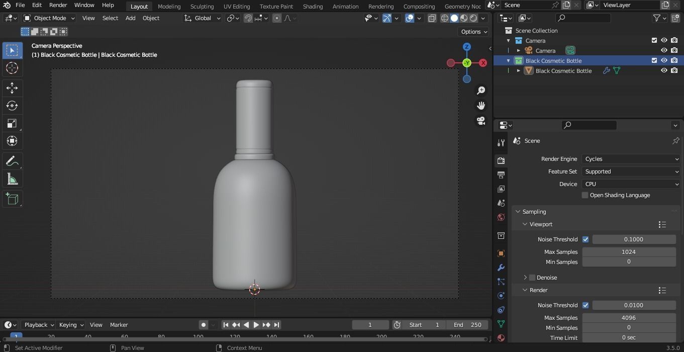 Black Cosmetic Bottle 02 3D model_13