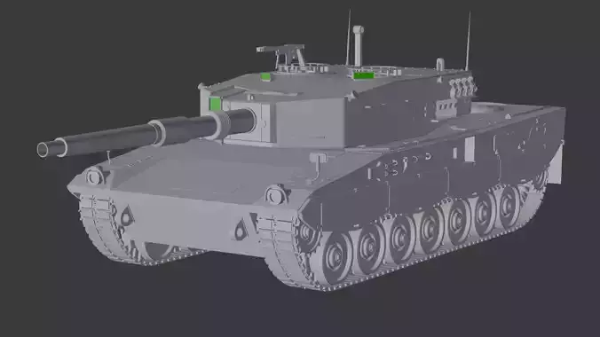 Leopard II AV 120 mm tank 3D model