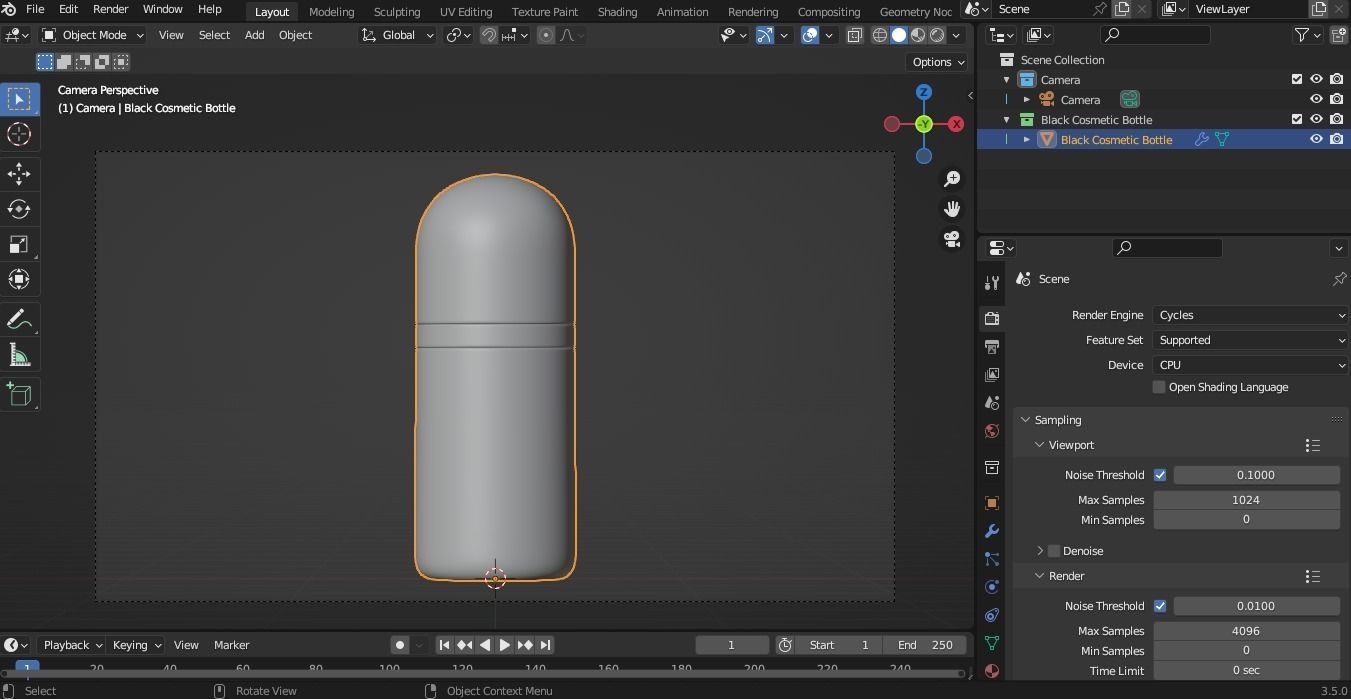 Black Cosmetic Bottle 03 3D model_12